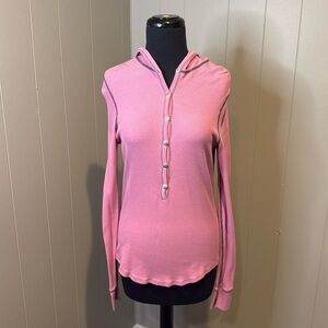 Three Dots Women’s Extra Large Waffle Knit Hoodie Sweater Button Down Fitted